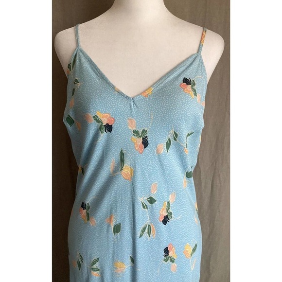O'Neill Izzy Floral Flowers Baby Blue Midi Dress Size Small - Picture 7 of 16